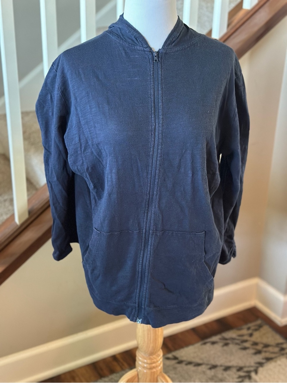 Navy Zip-Up Hoodie Jacket - F1017